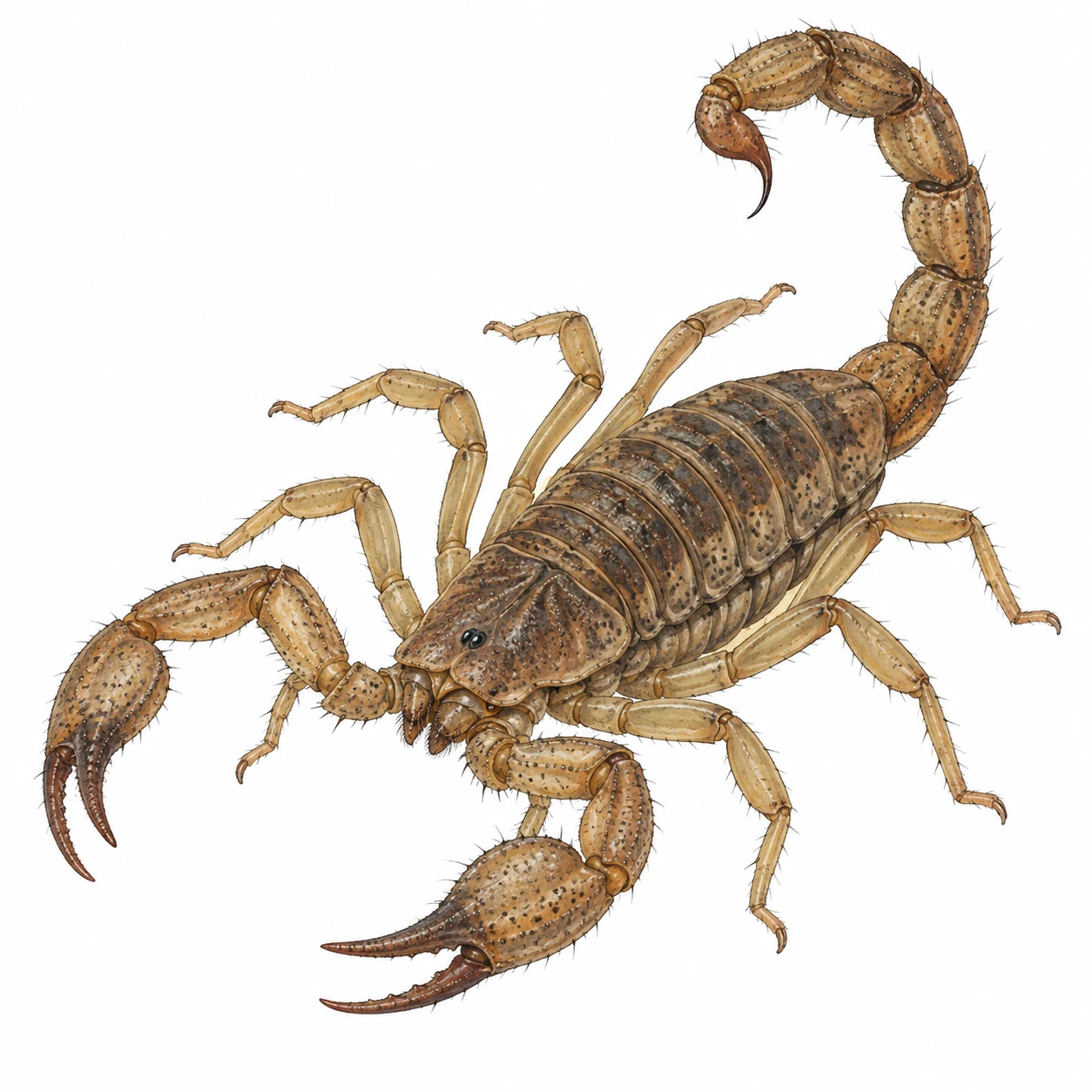 Scorpion: scientific editorial illustration; natural anatomical study