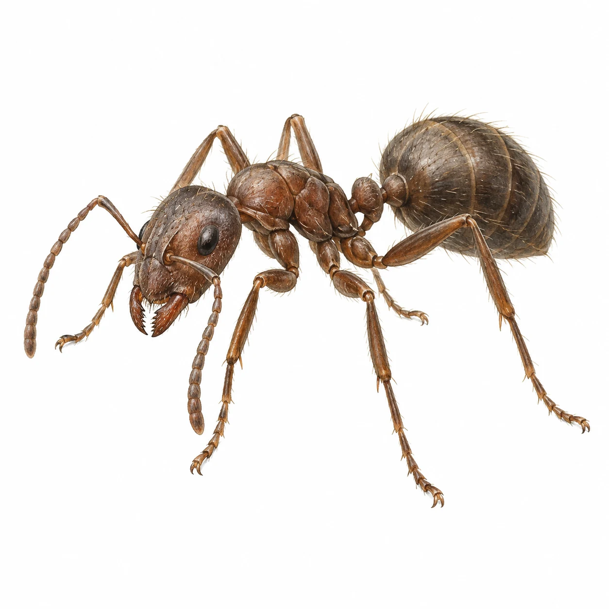 Ant: scientific editorial illustration; natural anatomical study