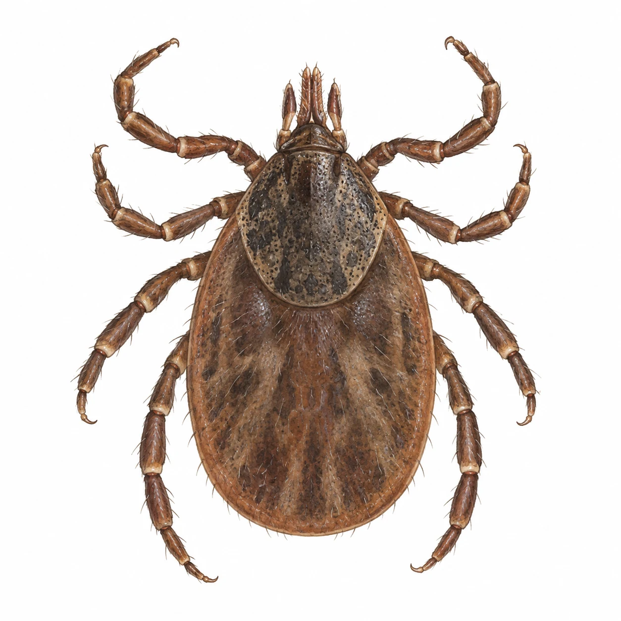 Tick: scientific editorial illustration; natural anatomical study