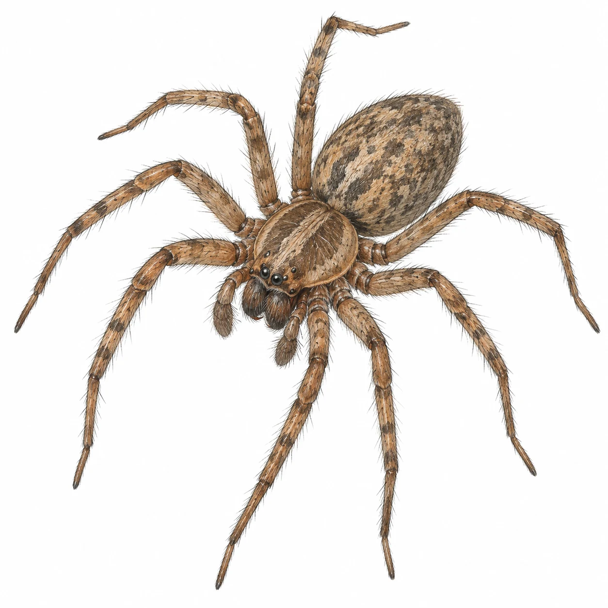 Spider: scientific editorial illustration; natural anatomical study