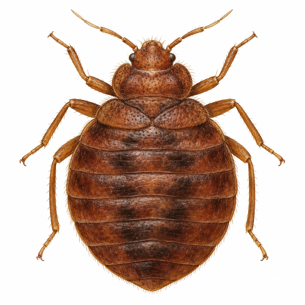 Bed bug: scientific editorial illustration; natural anatomical study